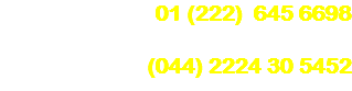 01 (222) 645 6698 (044) 2224 30 5452